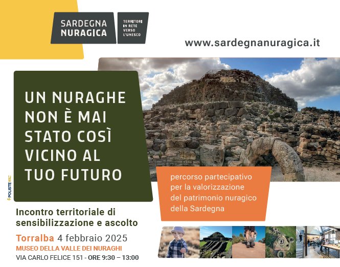 PROGETTO “SARDEGNA NURAGICA”. A TORRALBA IL PROSSIMO INCONTRO DEL PERCORSO PARTECIPATIVO